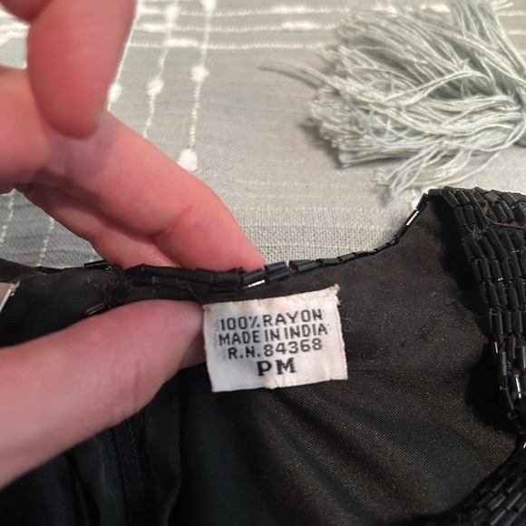 VTG Laurence Kazar black beaded dress - Picture 9 of 16